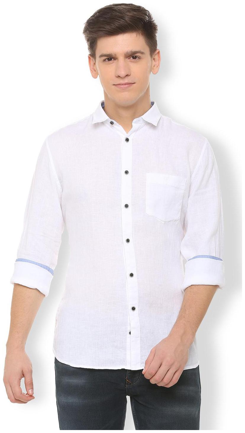 

Van Heusen Men White Solid Slim Fit Casual Shirt