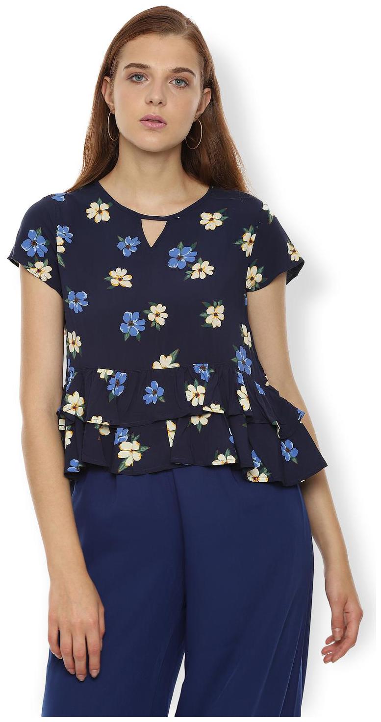 

Van Heusen Women Printed Regular top - Blue