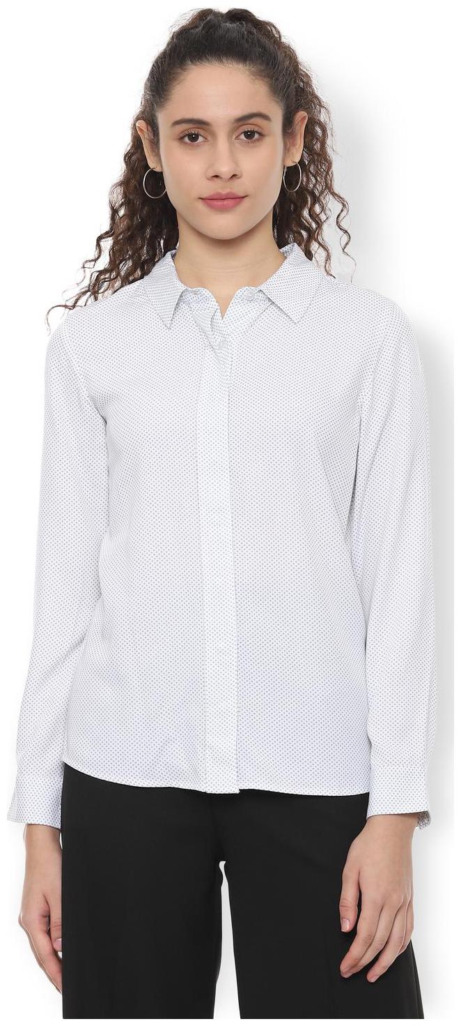 

Van Heusen Women White Printed Regular Fit Shirt