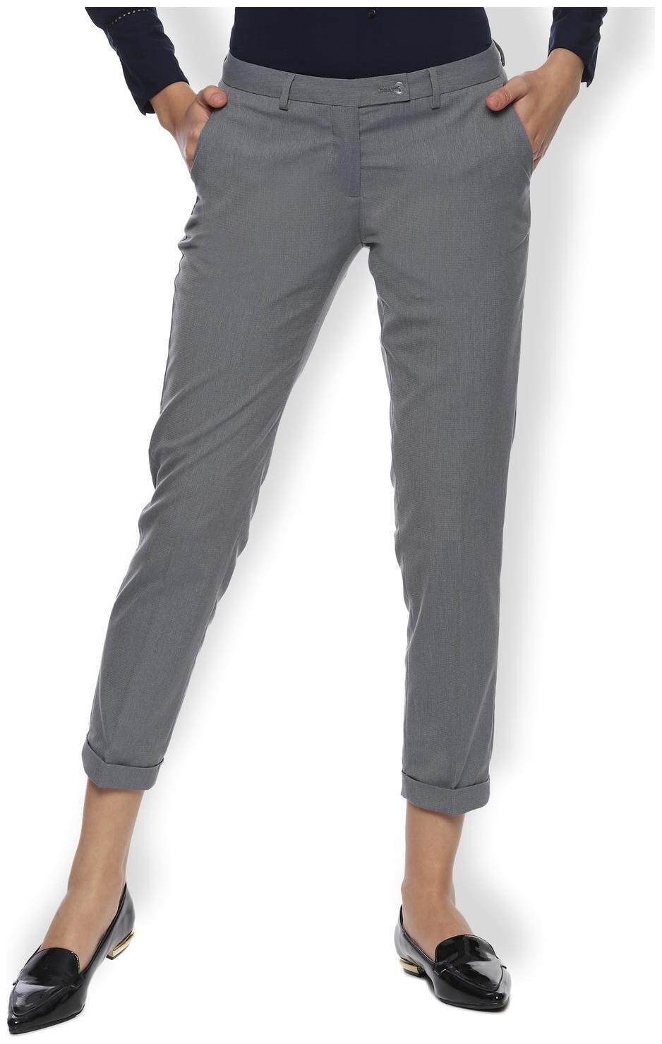 

Van Heusen Women Grey Regular fit Regular trousers
