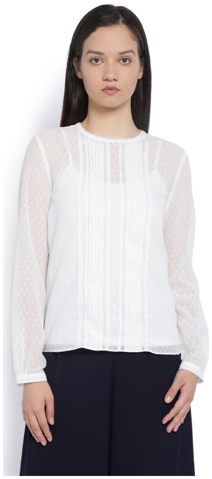 

Van Heusen Women Printed A-line top - White