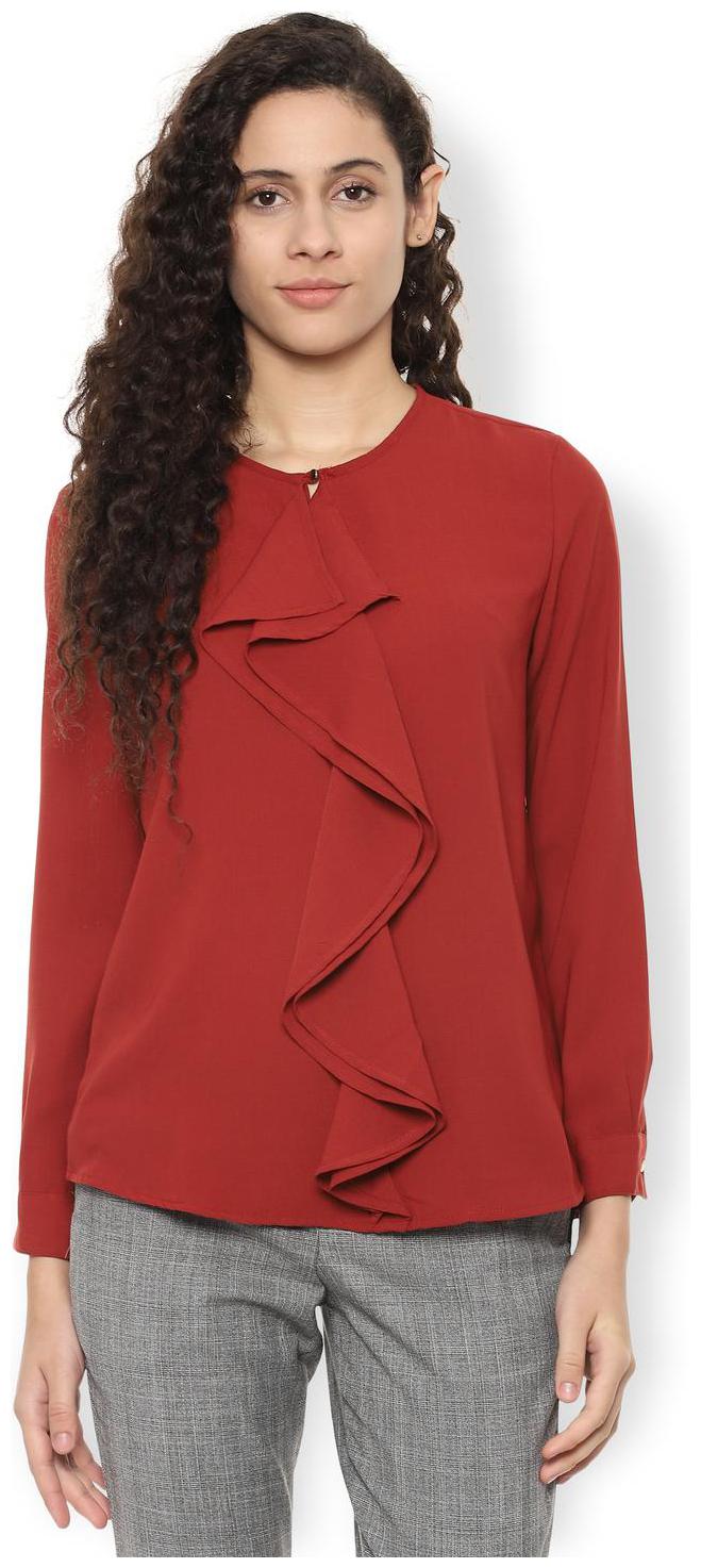 

Van Heusen Women Solid Regular top - Red