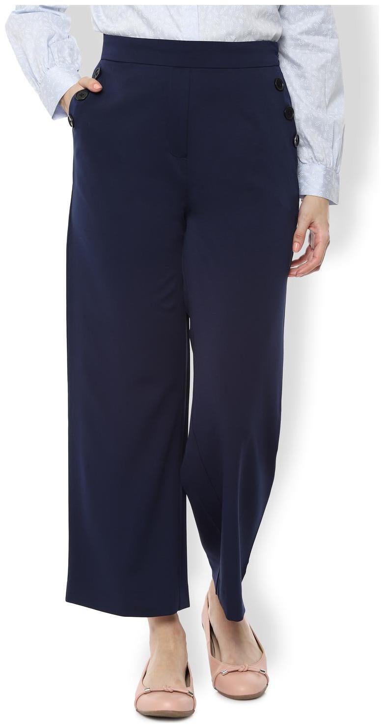 

Van Heusen Women Blue Regular fit Regular trousers
