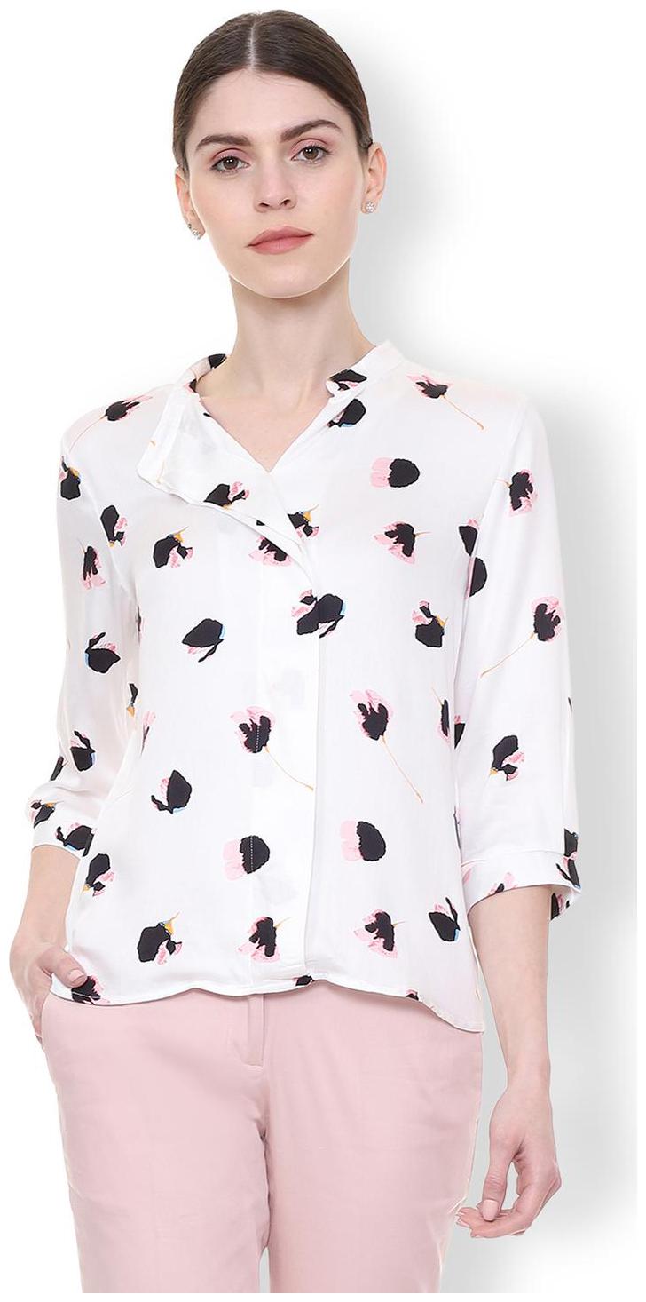 

Van Heusen Women White Printed Regular Fit Shirt
