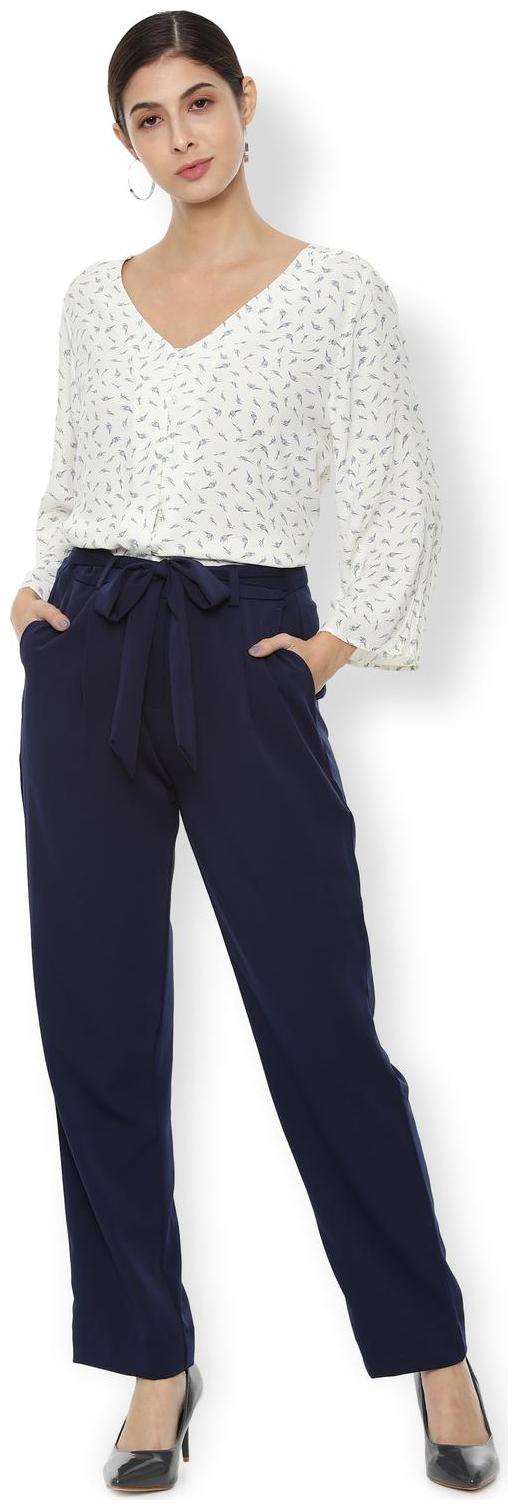 

Van Heusen Women Blue Regular fit Regular trousers