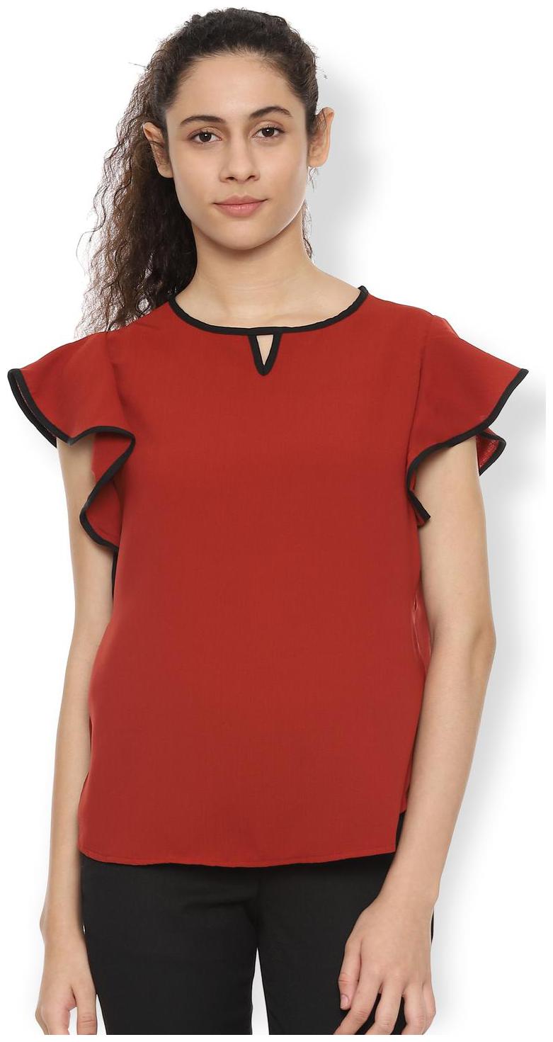 

Van Heusen Women Solid Regular top - Red