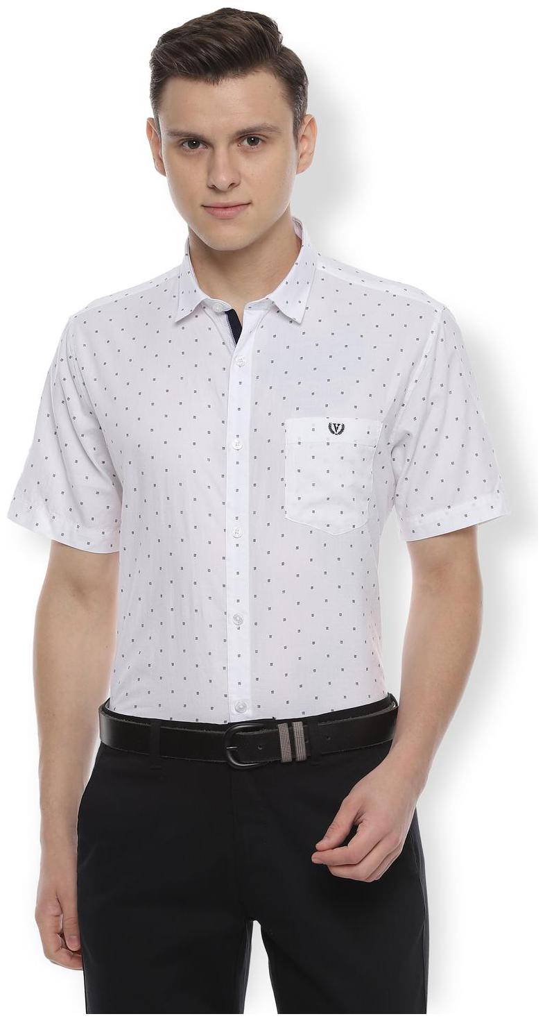 

Van Heusen Men White Polka Dots Slim Fit Casual Shirt