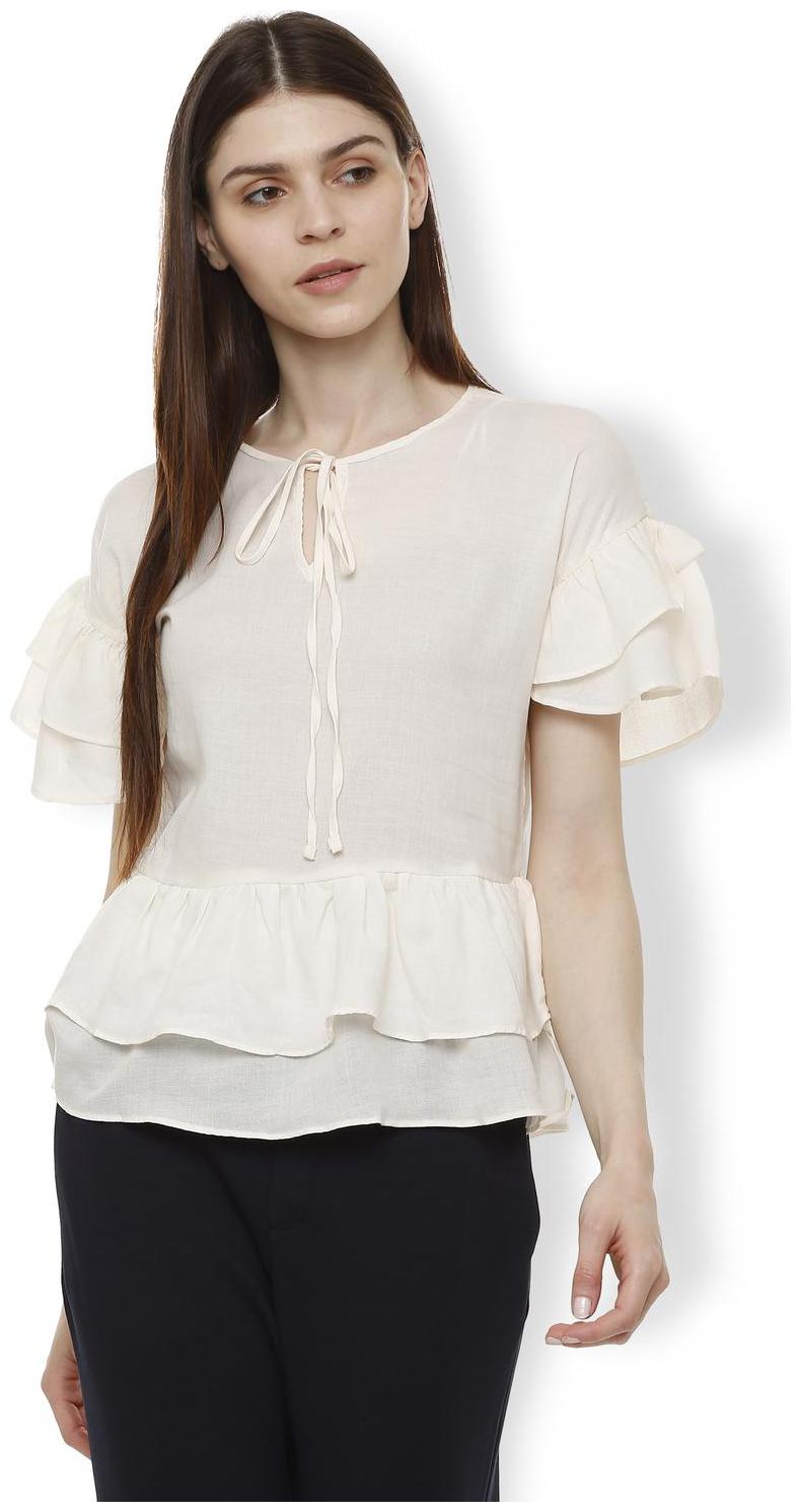 

Van Heusen Women Solid Regular top - White