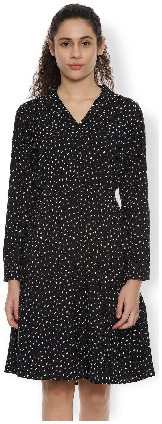 

Van Heusen Black Printed A-line dress