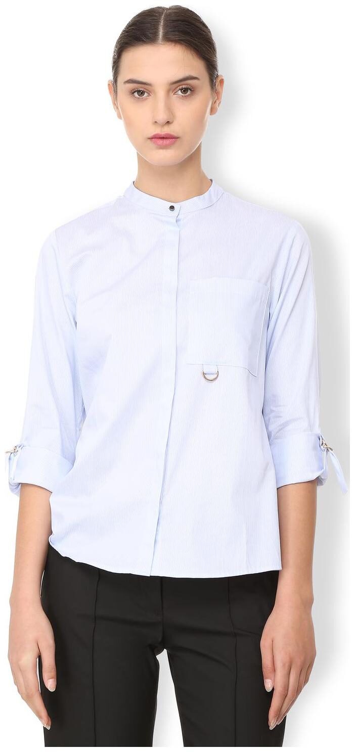

Van Heusen Women White Solid Regular Fit Shirt