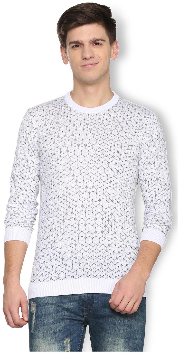 

Van Heusen Men White Cowl neck Pullover