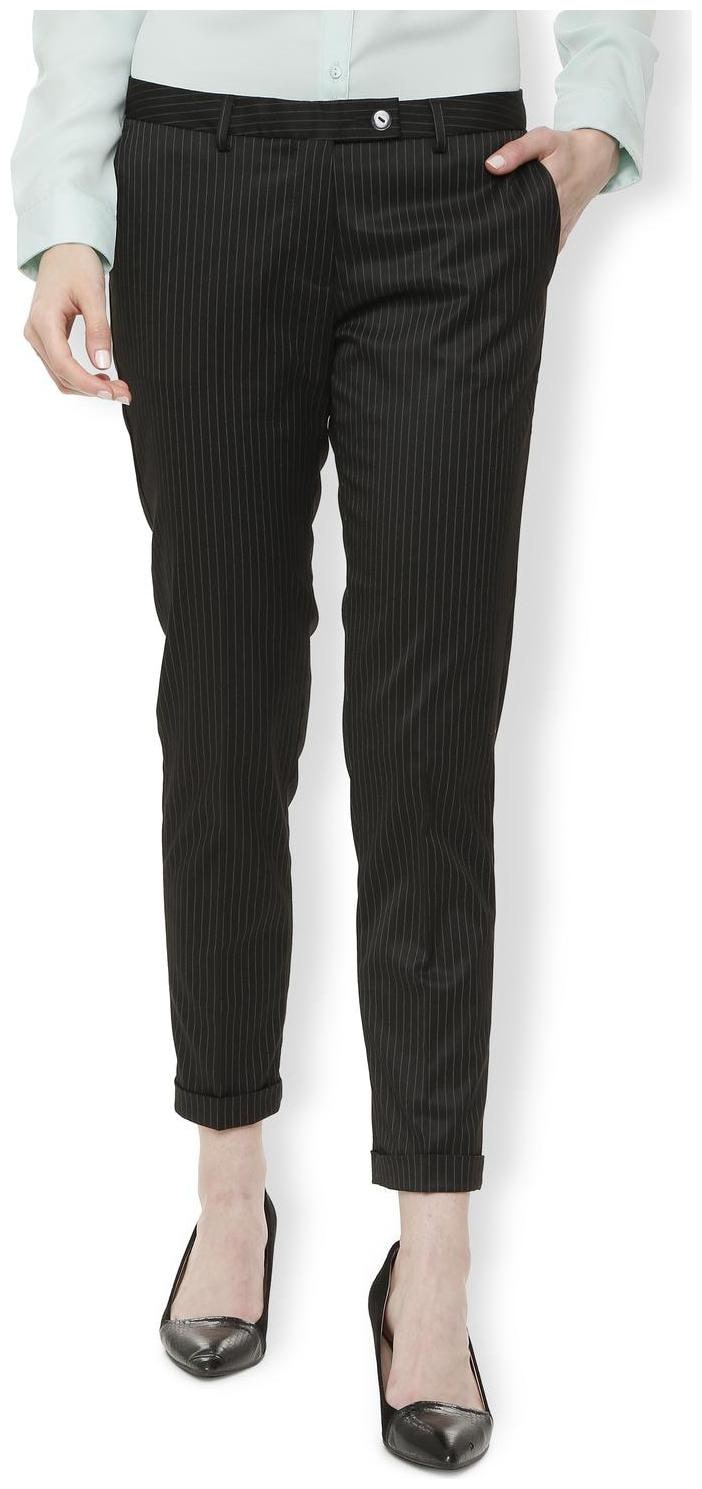 

Van Heusen Women Black Regular fit Regular trousers