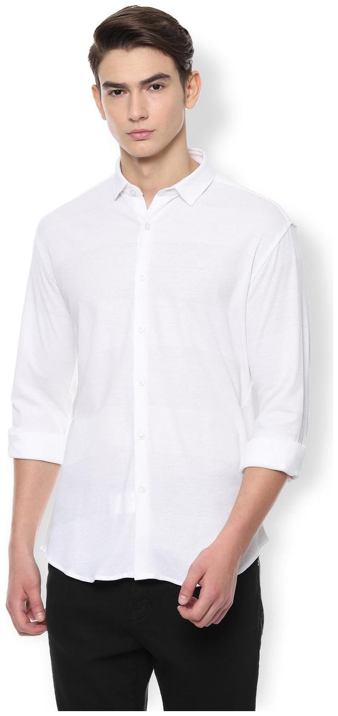 

Van Heusen Men White Weaved Slim Fit Casual Shirt