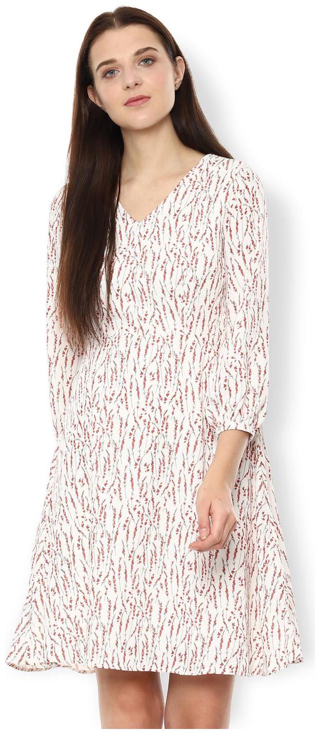 

Van Heusen White Printed A-line dress