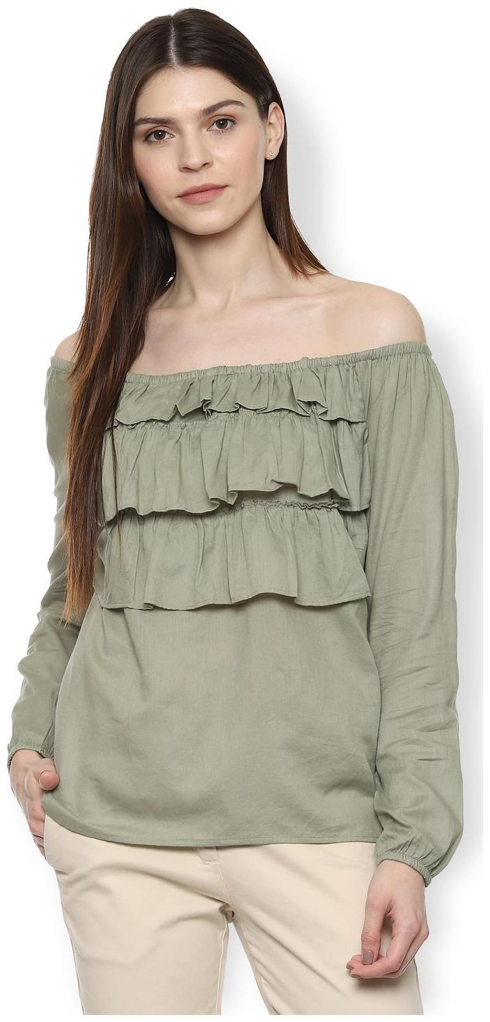 

Van Heusen Women Solid Regular top - Green