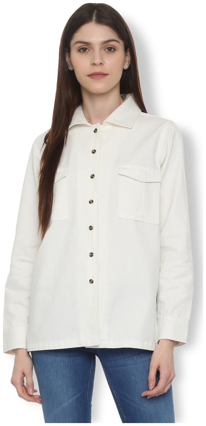 

Van Heusen Women Solid Bomber Jacket - White