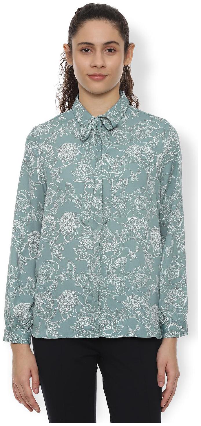 

Van Heusen Women Blue Printed Regular Fit Shirt