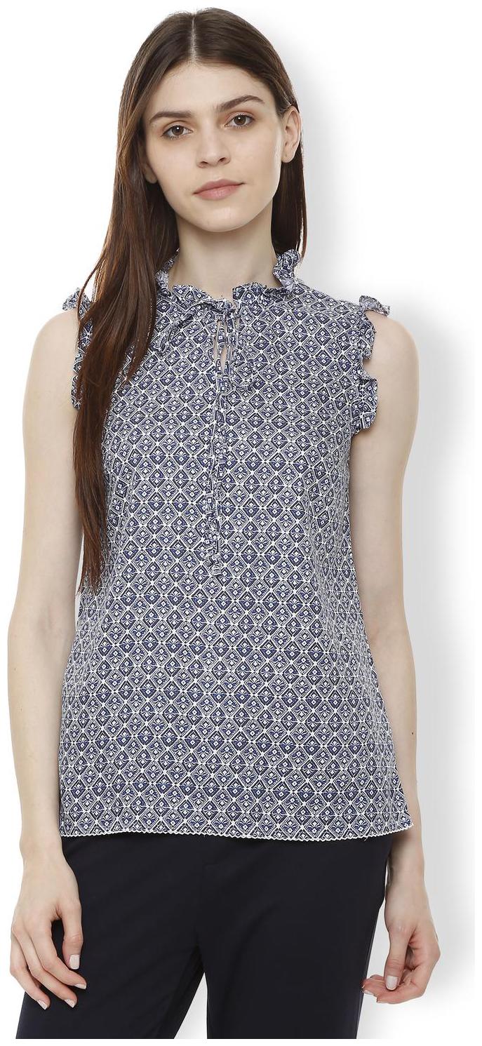 

Van Heusen Women Printed Regular top - Blue