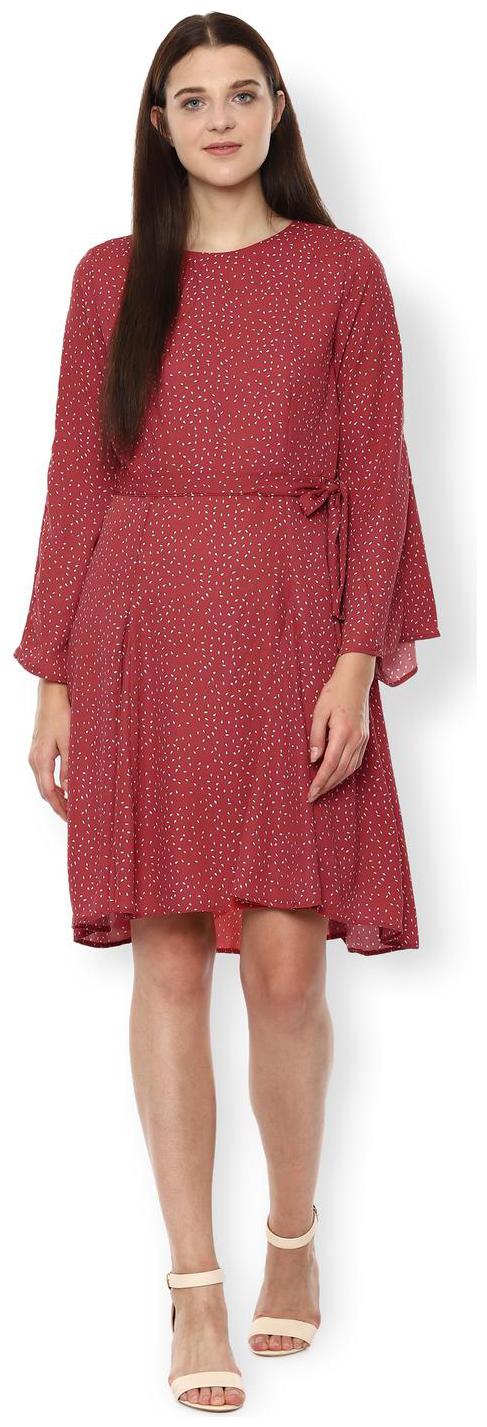

Van Heusen Red Printed A-line dress