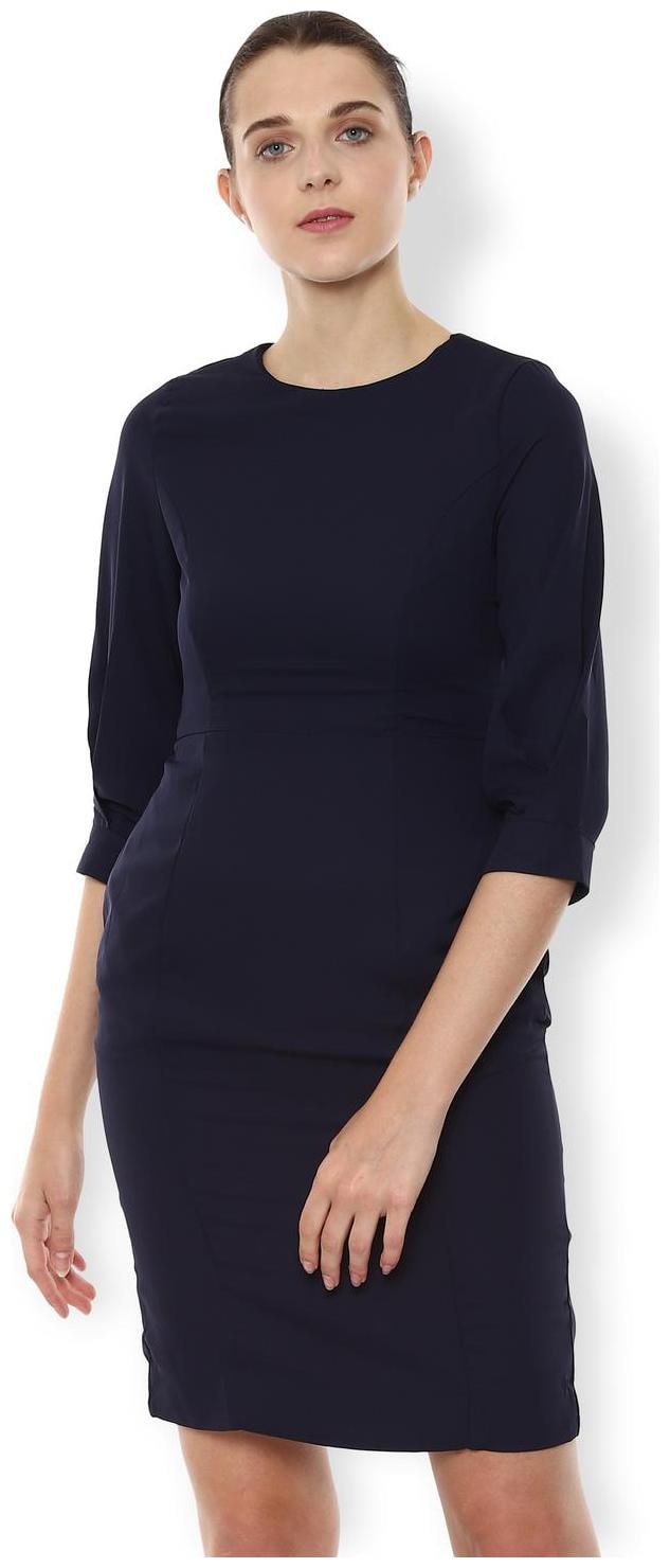 

Van Heusen Blue Solid A-line dress