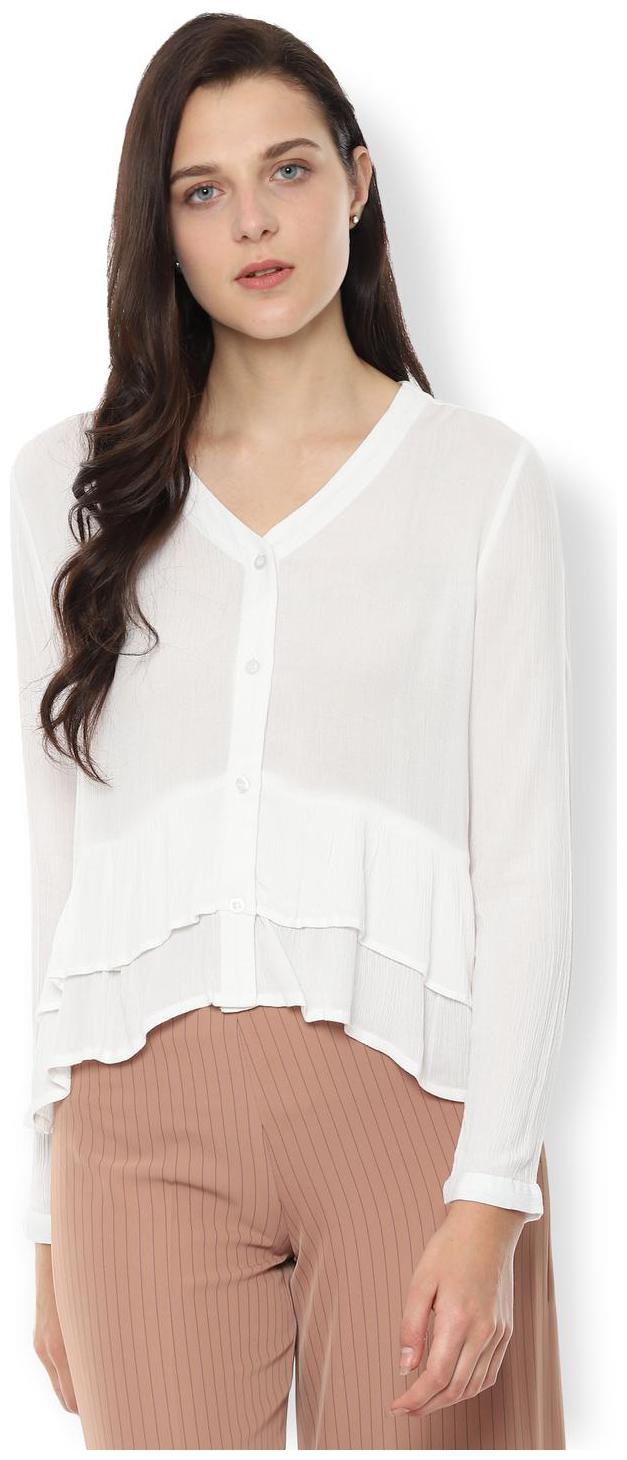 

Van Heusen Women Solid A-line top - White