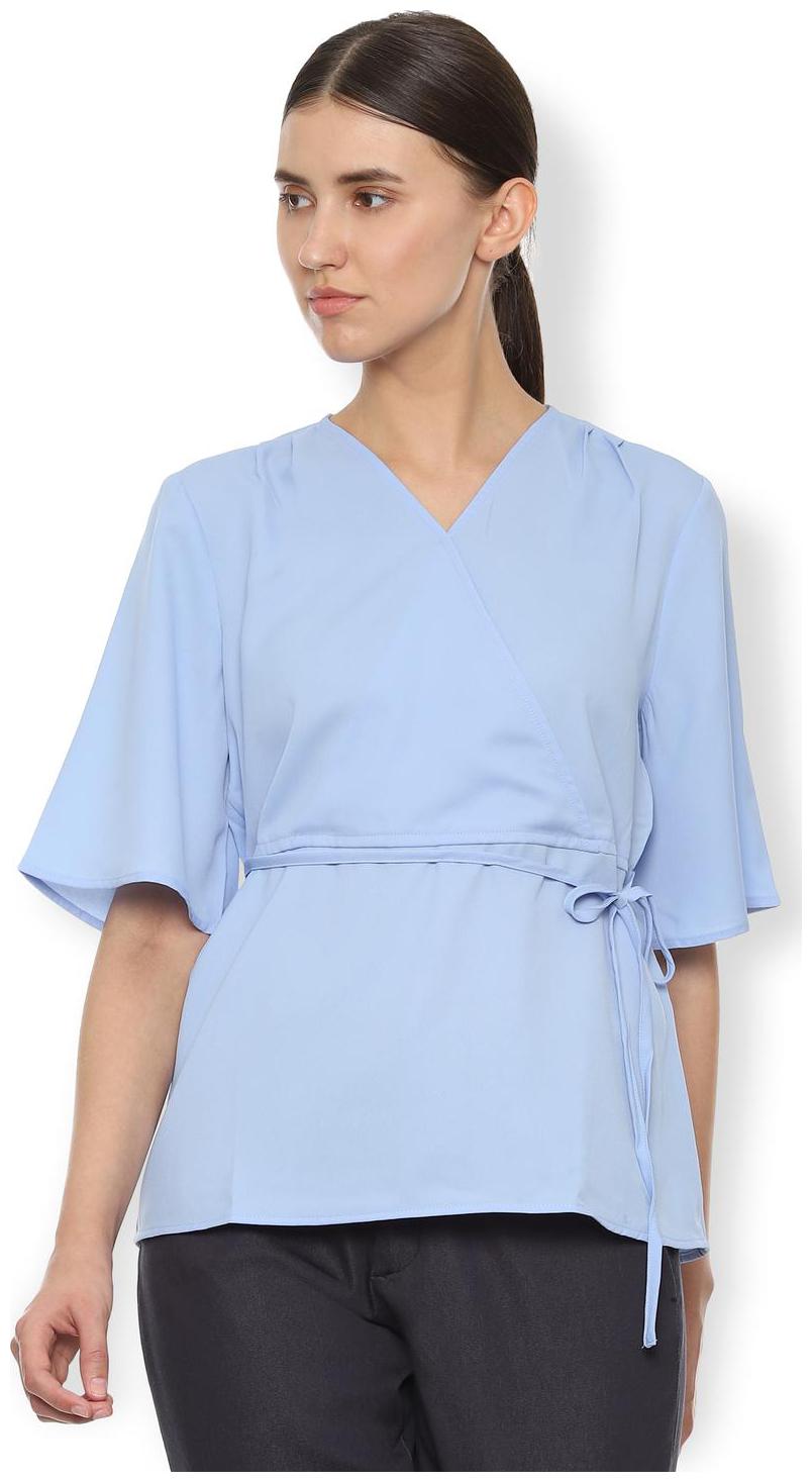 

Van Heusen Women Solid Regular top - Blue