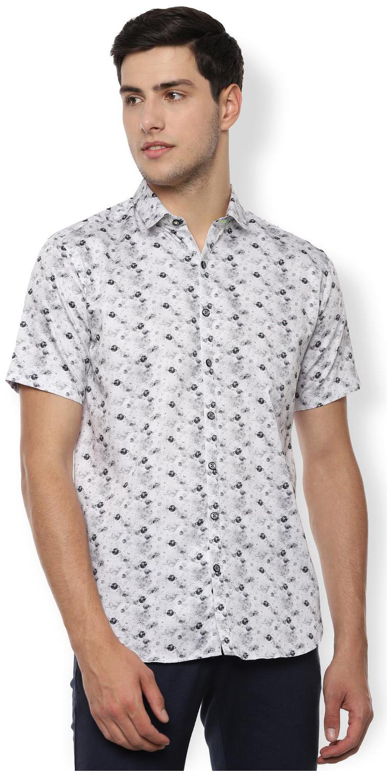 

Van Heusen Men White Printed Slim Fit Casual Shirt