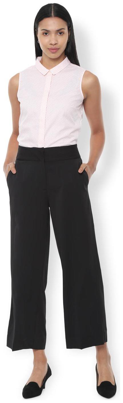 

Van Heusen Women Black Regular fit Cropped trousers