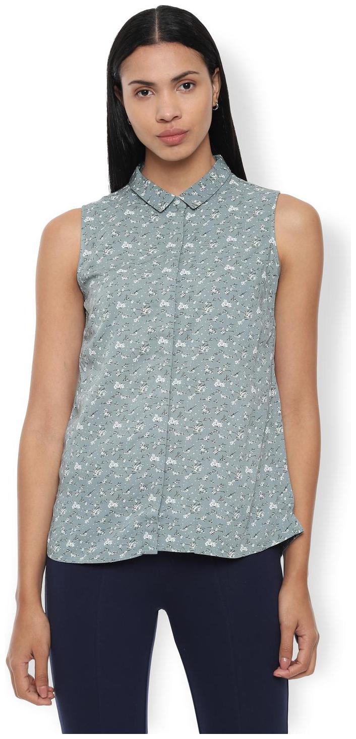 

Van Heusen Women Grey Printed Regular Fit Shirt