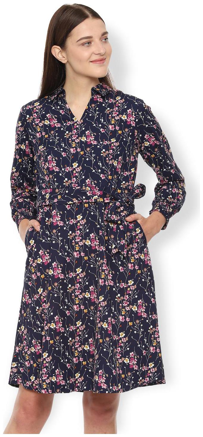 

Van Heusen Blue Printed A-line dress