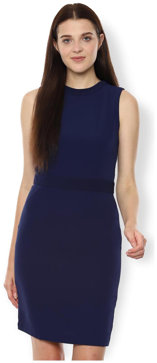 

Van Heusen Blue Solid A-line dress