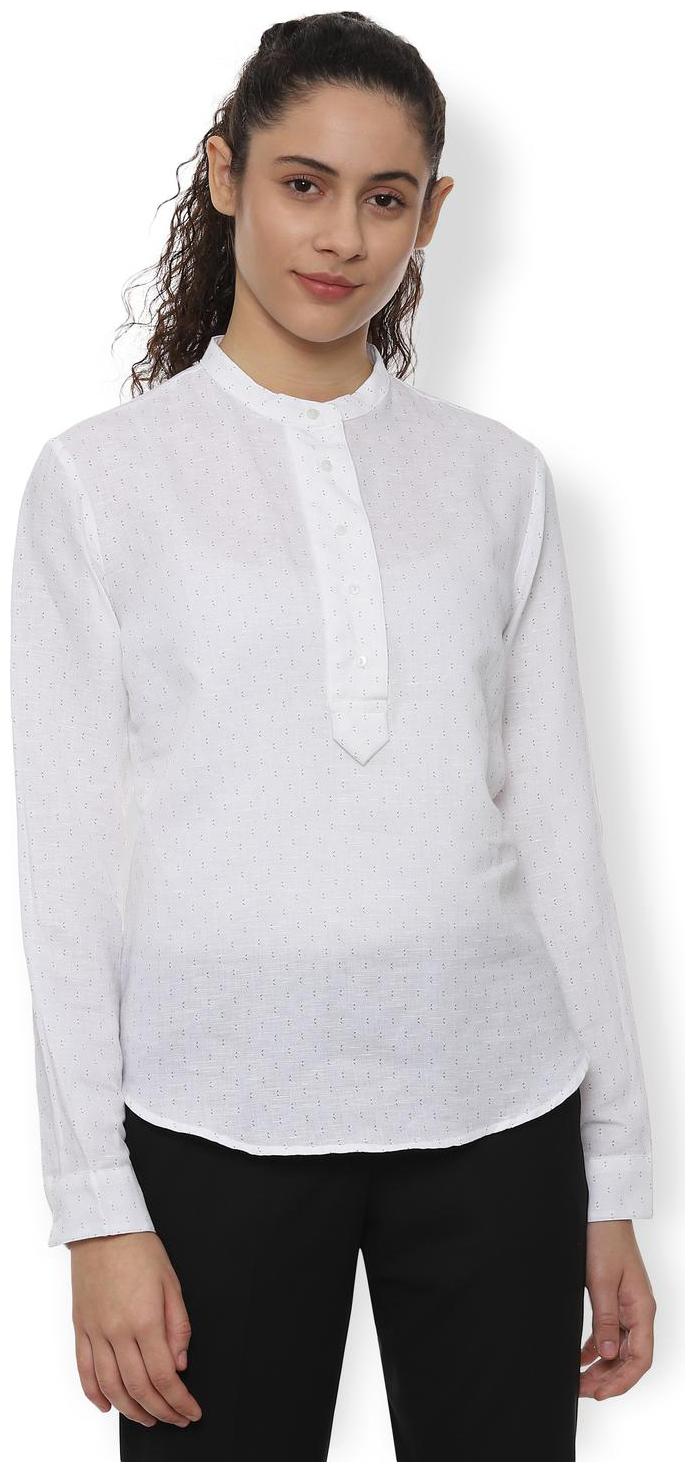 

Van Heusen Women White Printed Regular Fit Shirt