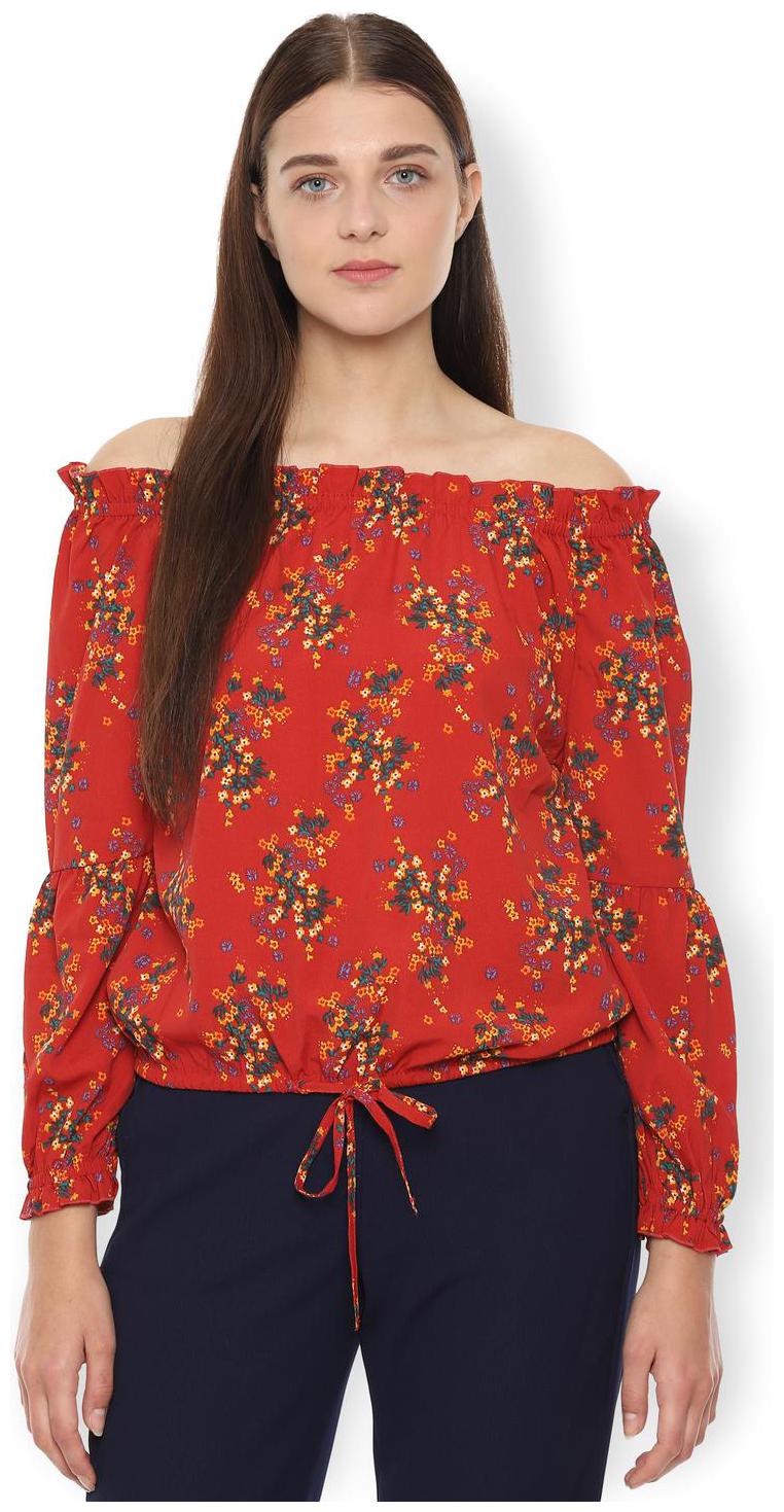 

Van Heusen Women Printed Regular top - Red
