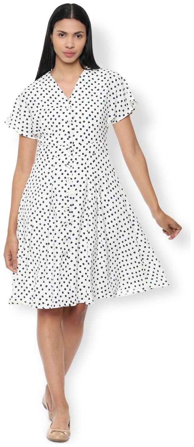 

Van Heusen White Printed Fit flare dress