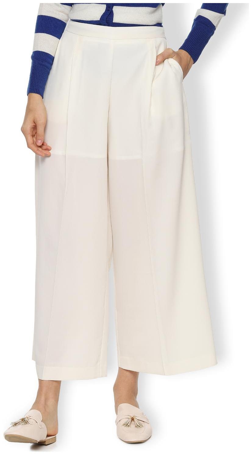 

Van Heusen Women Cream Regular fit Parallels