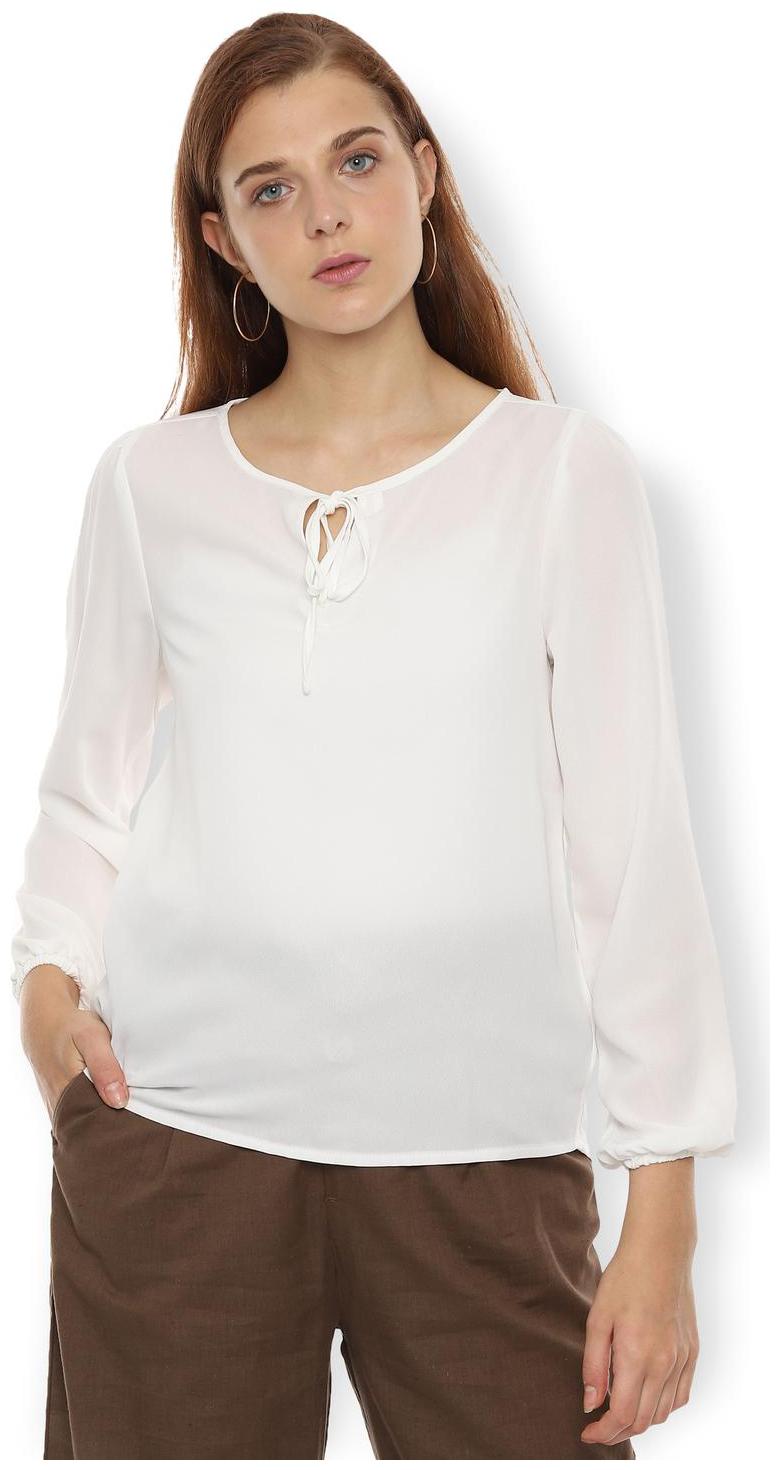 

Van Heusen Women Solid Regular top - White
