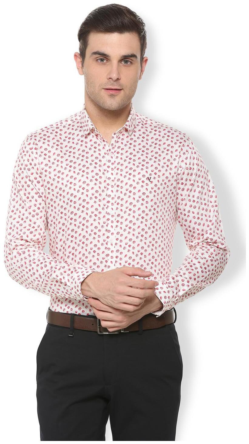 

Van Heusen Men White Printed Slim Fit Casual Shirt
