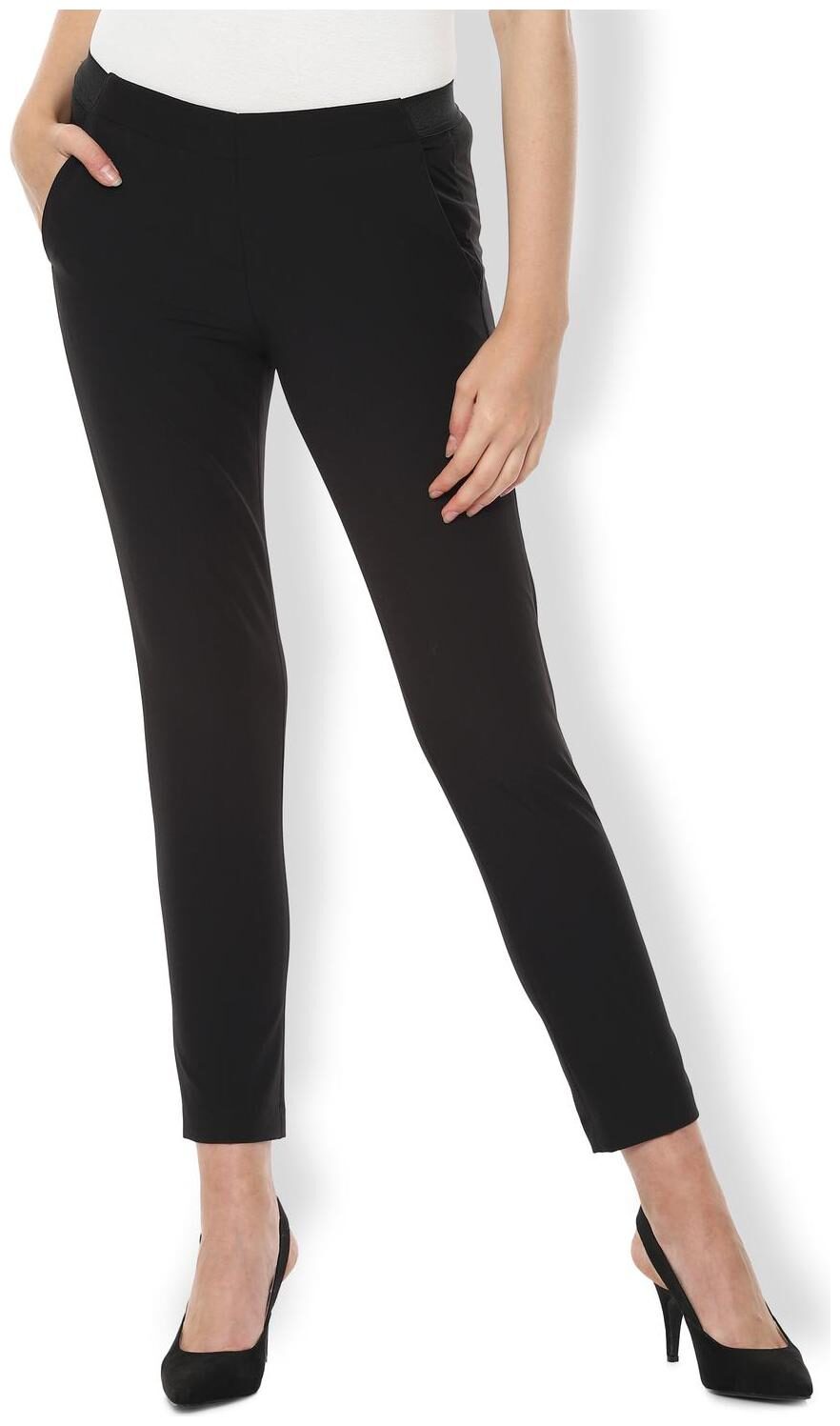 

Van Heusen Women Black Regular fit Regular trousers
