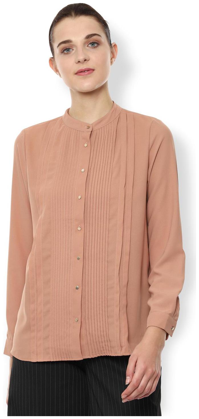 

Van Heusen Women Beige Solid Regular Fit Shirt