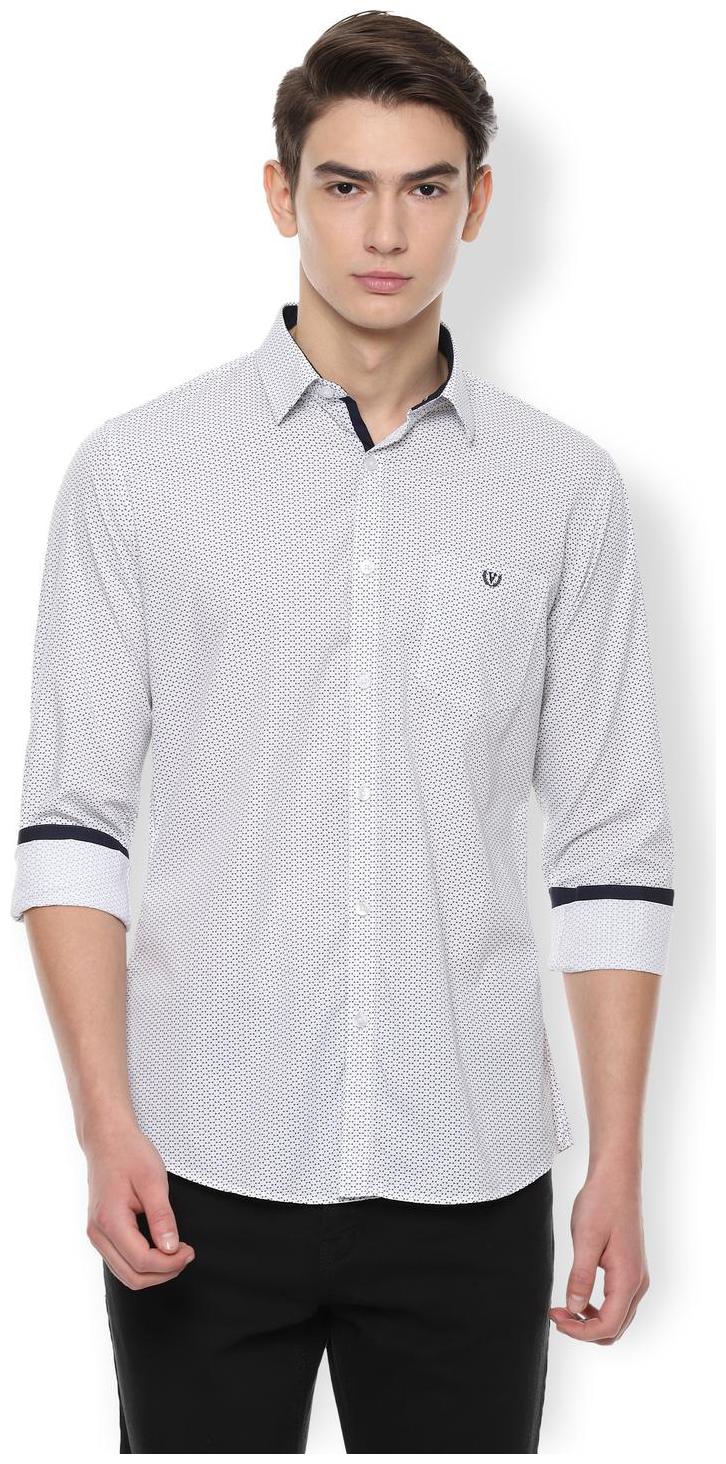 

Van Heusen Men White Printed Slim Fit Casual Shirt