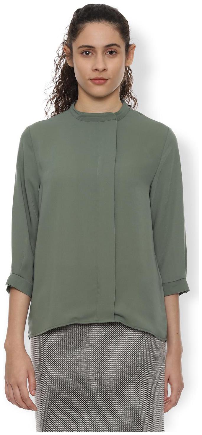 

Van Heusen Women Solid Regular top - Green