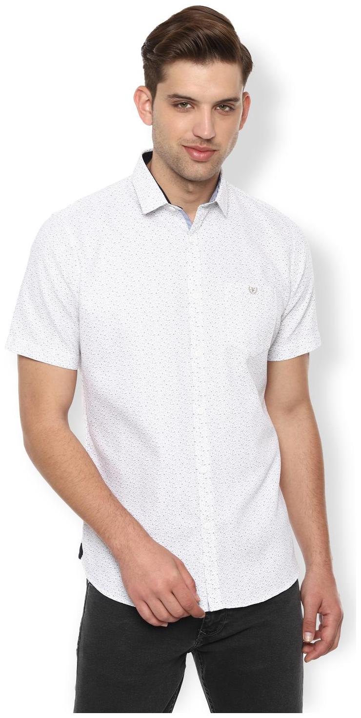 

Van Heusen Men White Printed Slim Fit Casual Shirt