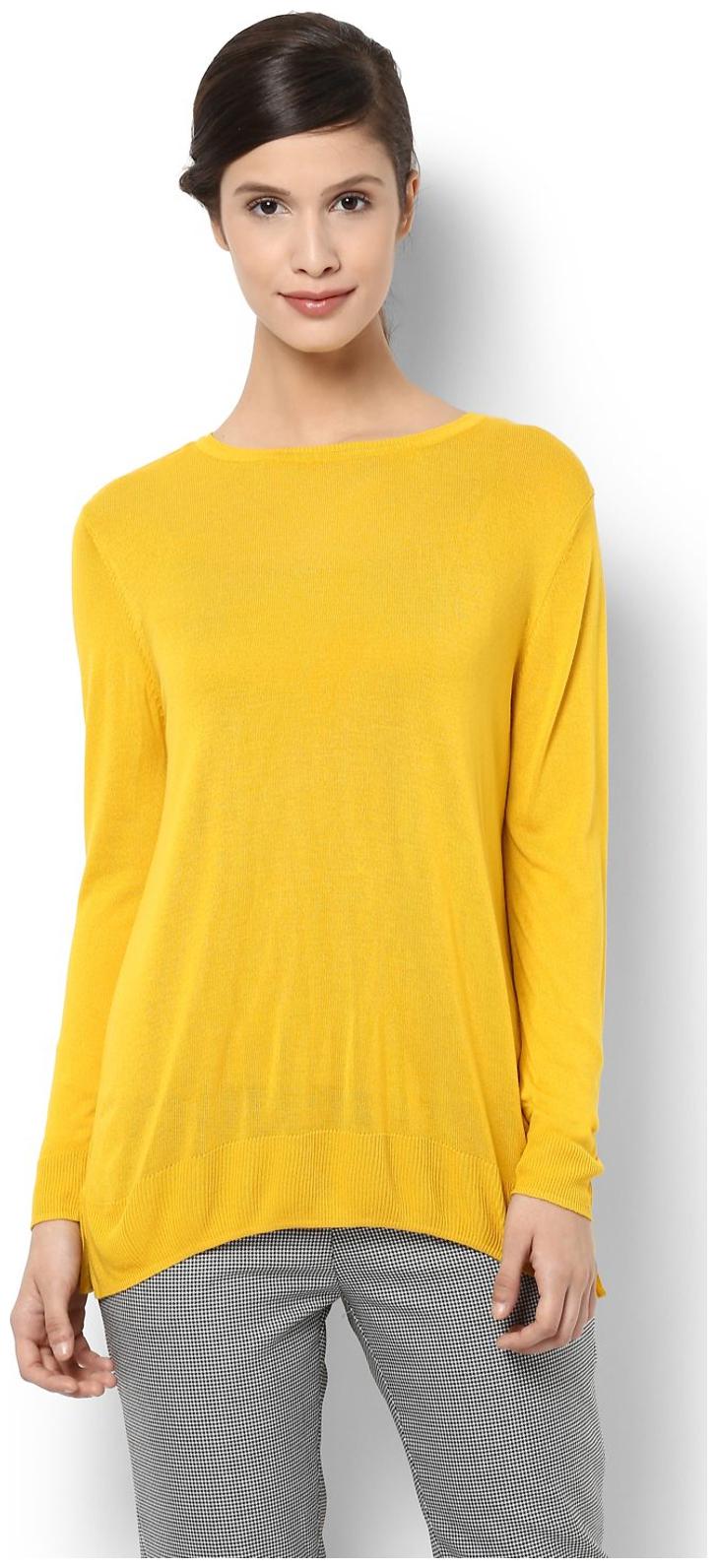 

Van Heusen Women Solid A-line top - Yellow