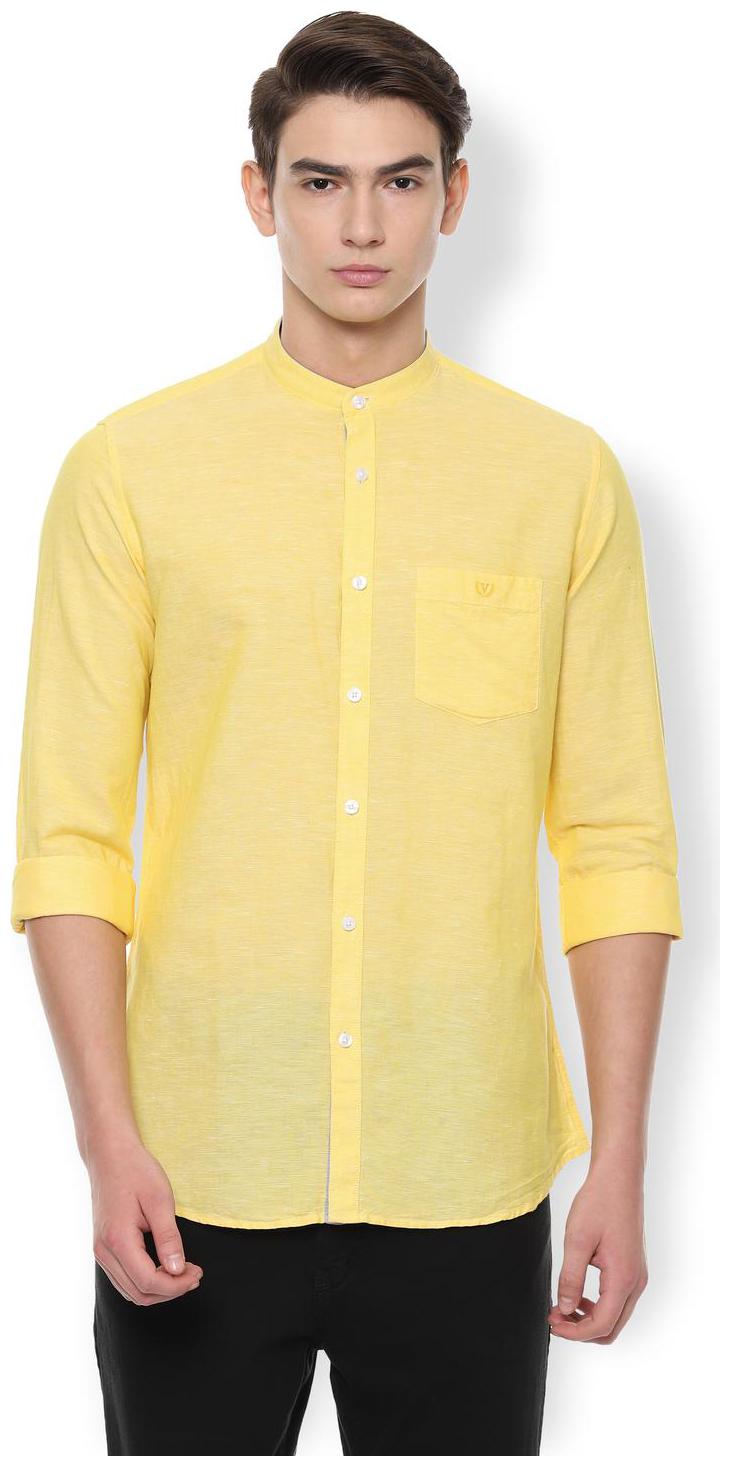

Van Heusen Men Yellow Solid Slim Fit Casual Shirt