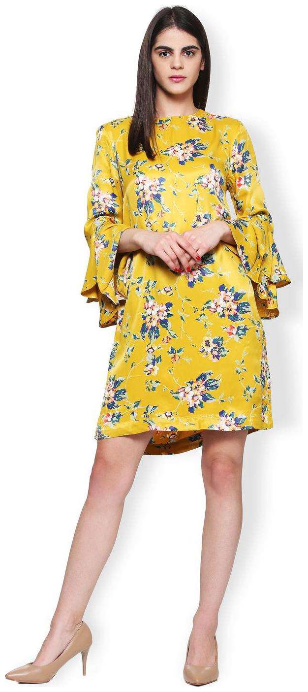 

Van Heusen Yellow Printed A-line dress