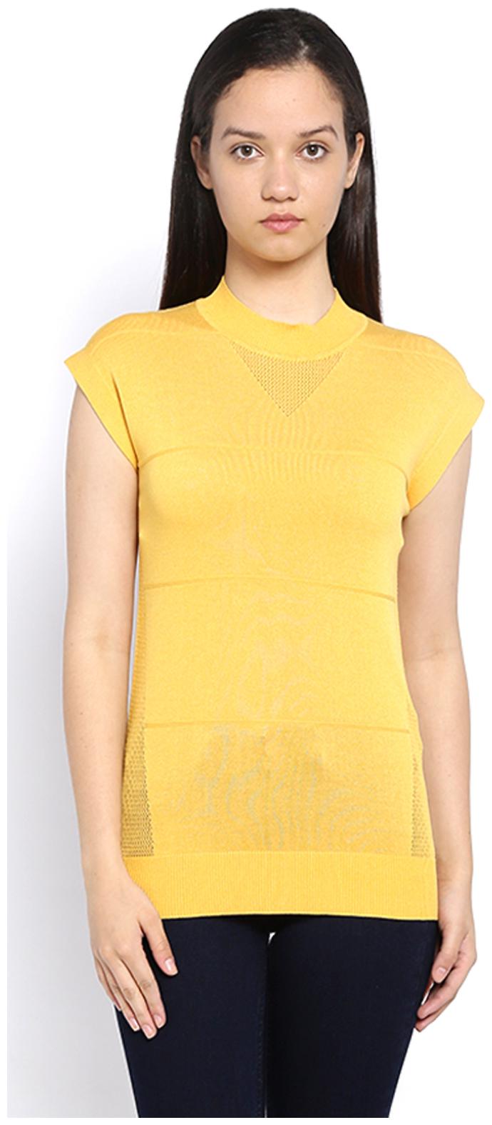 

Van Heusen Women Dyed Regular top - Yellow