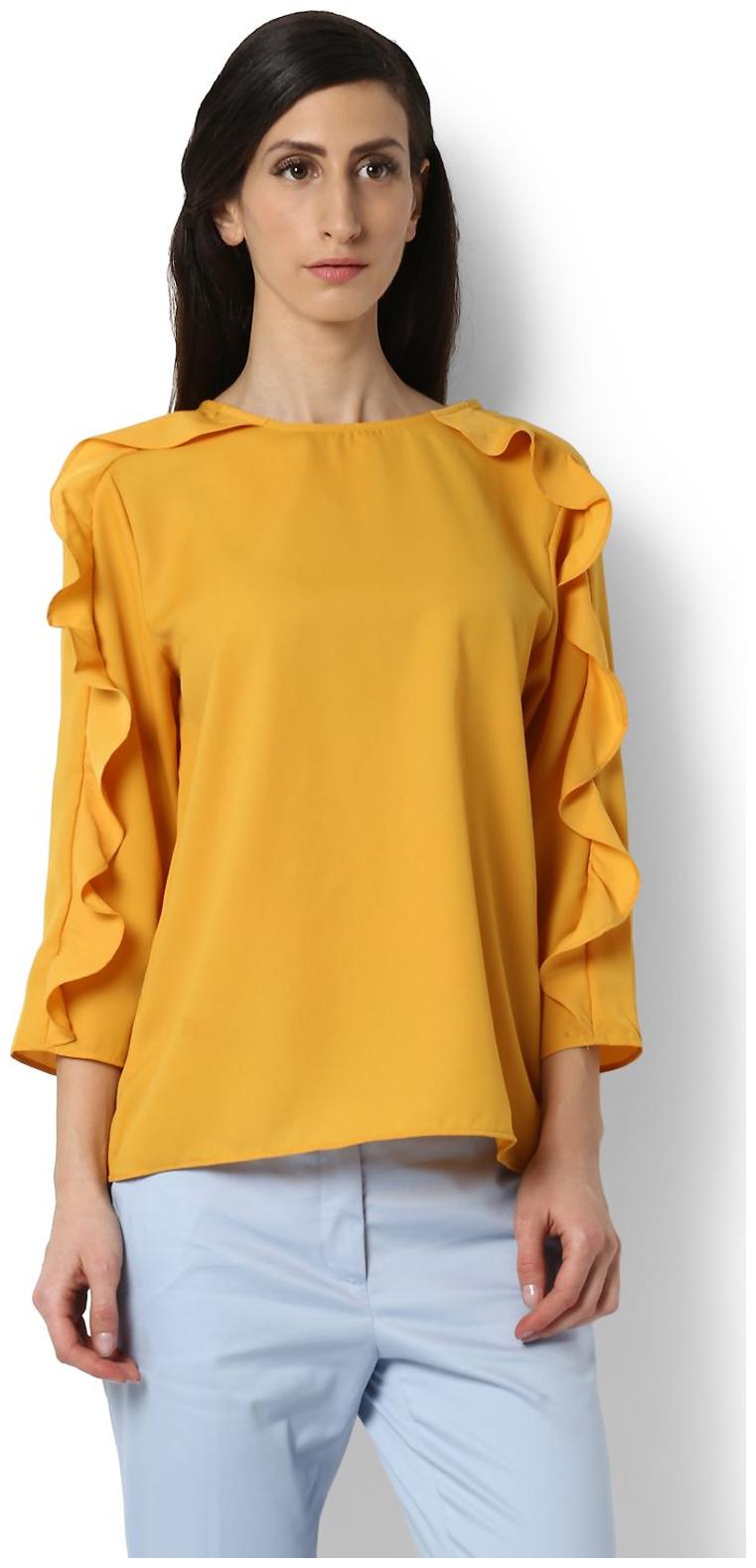 

Van Heusen Women Solid Regular top - Orange