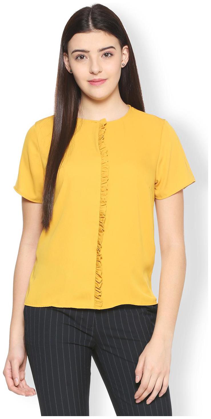 

Van Heusen Women Solid Regular top - Yellow