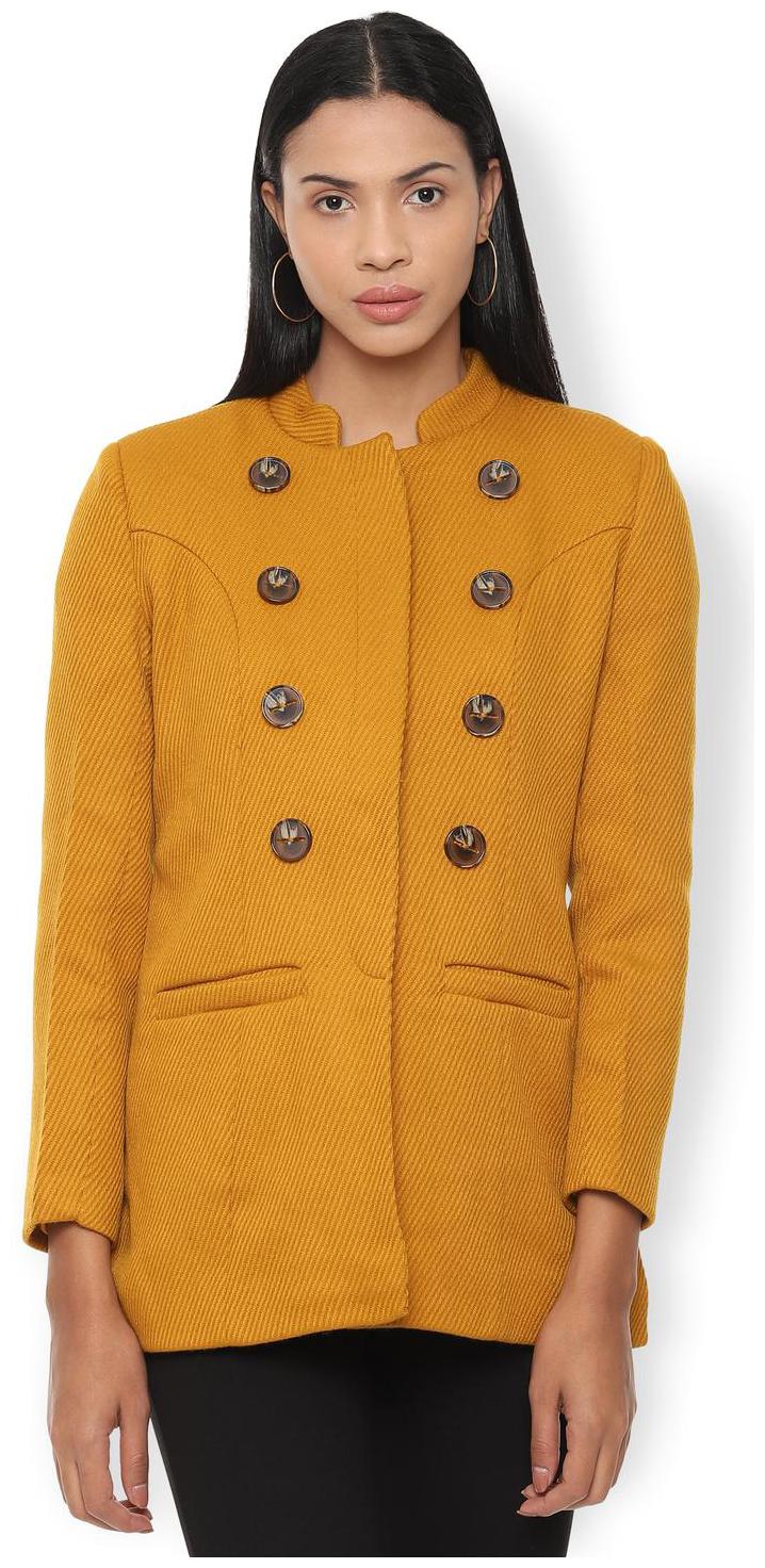 

Van Heusen Women Self Design Regular Jacket - Yellow