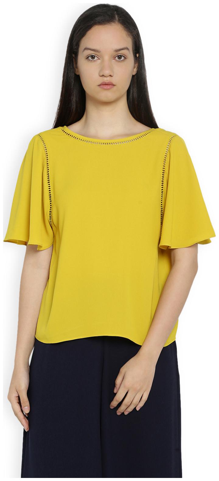 

Van Heusen Women Solid A-line top - Yellow